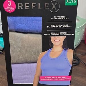 Reflex Size XL 3 Pack of Soft Ribbed Seamless Tank Tops